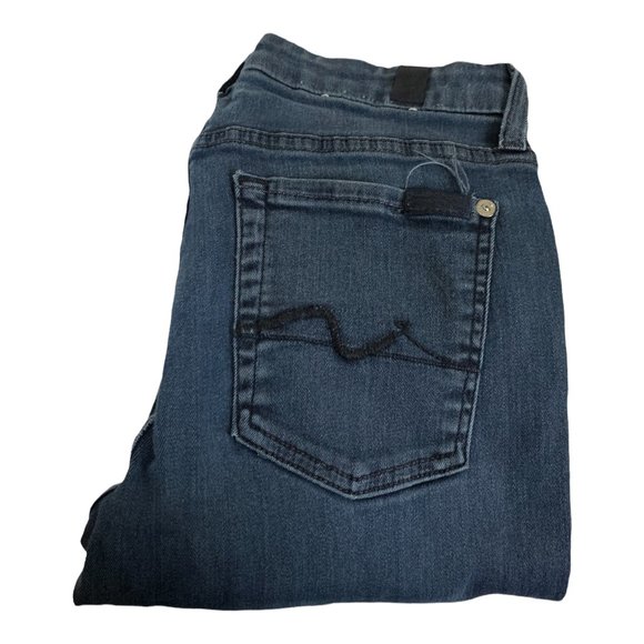 7 For All Mankind 'Lexie Kimmie Bootcut' Womens Jeans Blue W24xL30 Stretch Denim - Picture 1 of 12